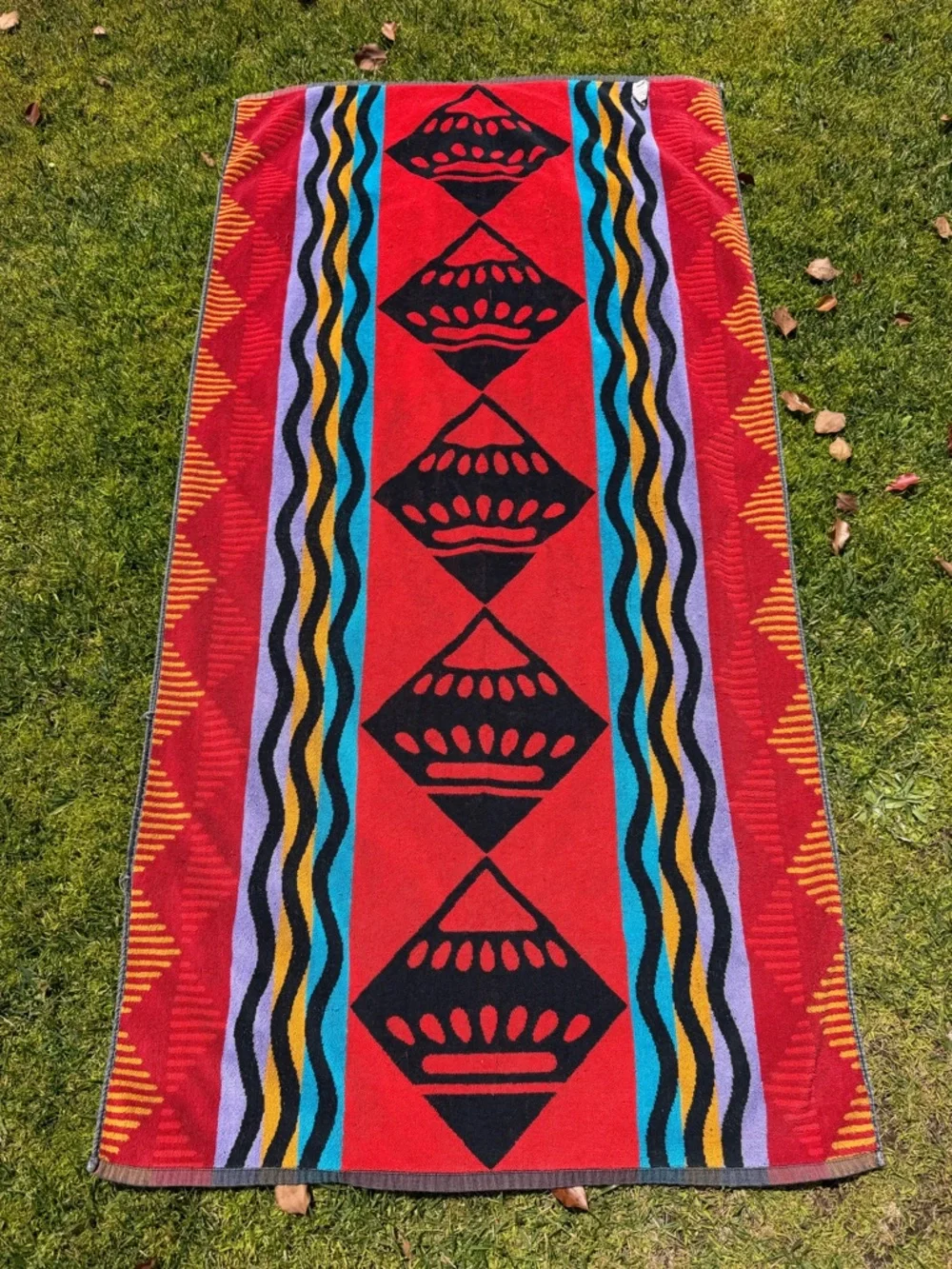 VTG Royal Terry Geometric Southwestern Beach Towel Colorful Brazil 30x60 GUC